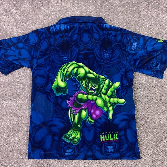Vintage The Incredible Hulk Shirt Boy's 6X Marvel Comics 2002 Button Up - Picture 3 of 9